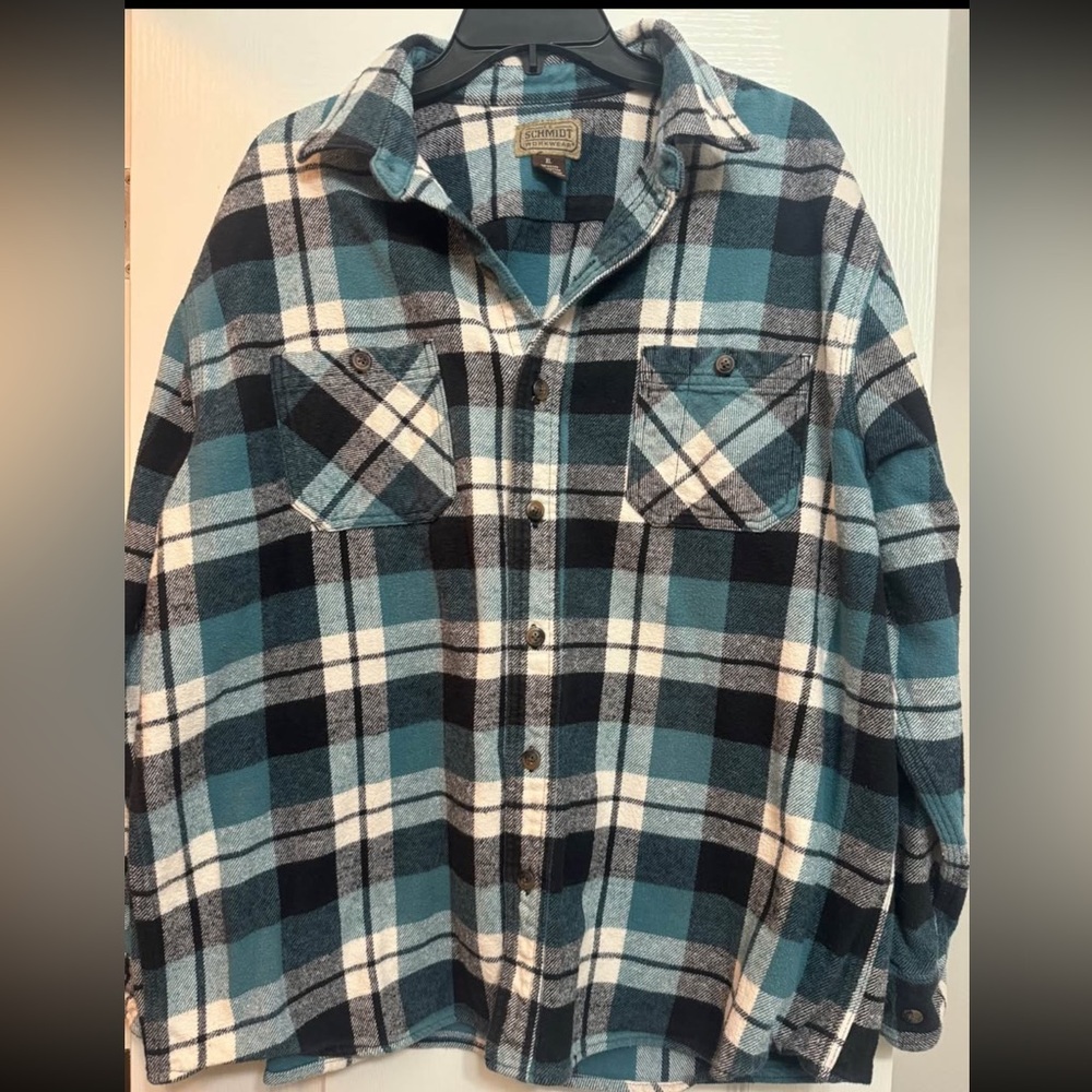 Plaid Flannel Jacket - Blue and Black